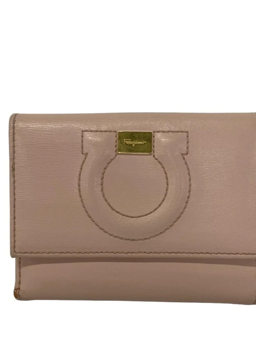 Salvatore Ferragamo Gancio City - Light Pink Leather Double-hook Wallet